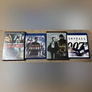 James Bond and mission impossible lot of 4 dvd/blu rays